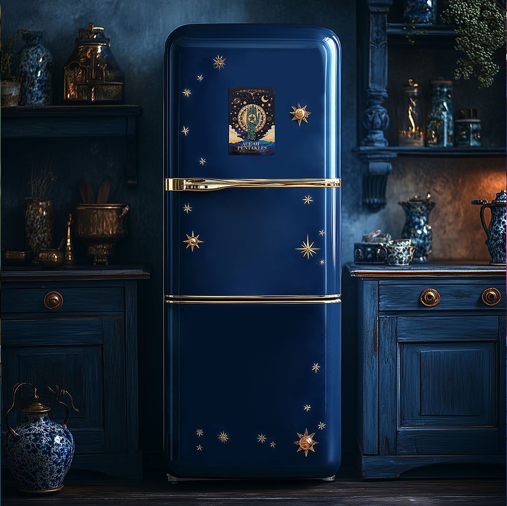 Алмазная (кристальная) мозаика Фрея ALVM-114, магнит Таро. Туз пентаклей, 10х15 см