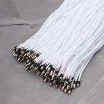 Шнурки круглые с металлическим наконечником ⌀5.0 мм / 130 см, 100 шт, белый