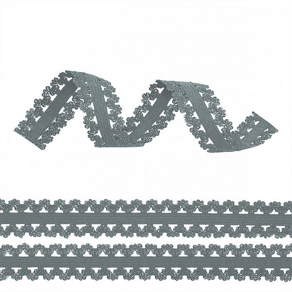 Резинка бельевая (ажурная) 20.0 мм / 6±0.5 метров, RB04 т.серый S183