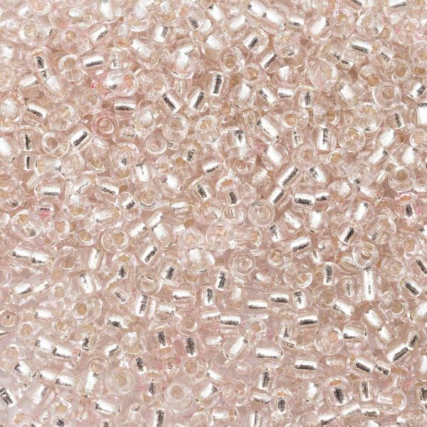Бисер Astra&Craft 11/0 (2.1 мм), 200 г (10х20 г), цв. 1101 бежево-розовый/прозр.серебрист.центр (круг.отв.)