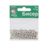 Бисер Astra&Craft 6/0 (4.1 мм), 150 г (10х15 г), цв. 1109 серебро/глянц.покрытие