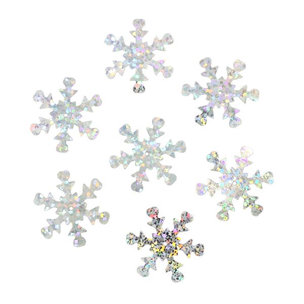 Пайетки фигурные снежинки, 24 мм, упак. 10 гр, Астра, 50112 серебро голограмма, уп.10 шт