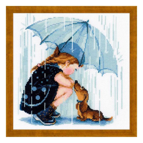 Набор для вышивания нитками Риолис, Дождик 25х25 см, 903012