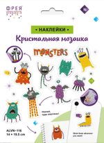 Алмазная (кристальная) мозаика Фрея, наклейки Монстрики, 19.5х14 см