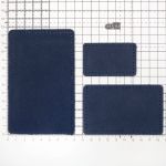 Набор заплаток пришив. из замши, прямоуг-к 4х6,4см, 6х9,6см, 8х12,7см, с перфорацией, 3 шт (22 темно-синий), 59403