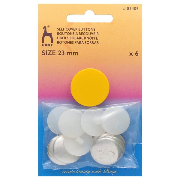 Пуговицы обтяжные 23 мм, 6 шт, Pony