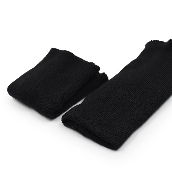 Манжеты трикотажные 8.0х16.0 см, 1 пара, плотные с отверстием для пальца, 1х1, 004 черный