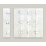 Застежки для бюстгальтера текстильные 3х3, 57 мм, 25 шт, 001 белый, Arta