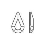 Стразы неклеевые стекло 8х4.8 мм, 72 шт, белый (crystal), Preciosa 438-15-110