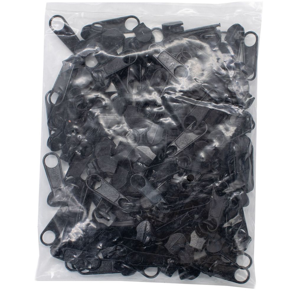 Слайдер (замок) для молнии спираль Т5 (5 мм), без фиксатора, 580 черный, 0292-0009, 100 шт