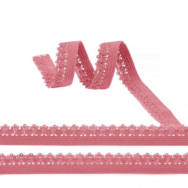 Резинка бельевая (ажурная) 12.0 мм / 100 метров, RB01137 F137 розовый