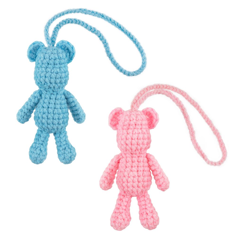 Набор для вязания игрушки Miadolla AMG-MN-0148, Мишки Брик (голубой и розовый), 10 см