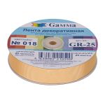 Лента репсовая (в рубчик) 25.0 мм / 45.5 метров, 018 бежевый, Gamma GR-25