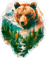 Пазл фигурный деревянный Медведь в тайге 156 элементов, Фрея PZLF-007