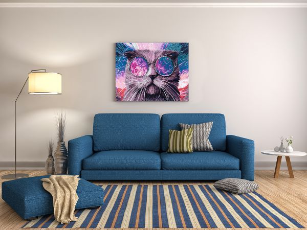 Алмазная (кристальная) мозаика Фрея, Космический кот 50х40 см