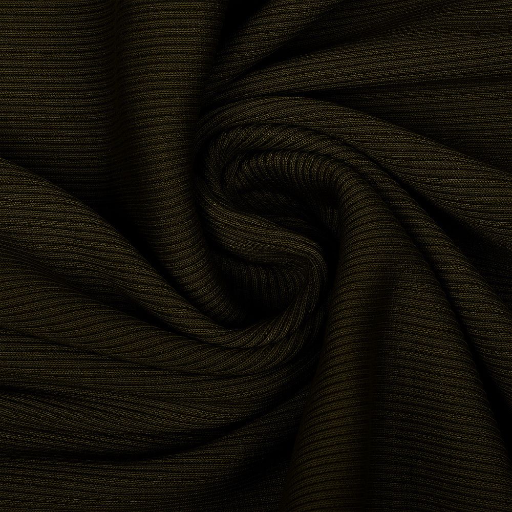 Кашкорсе трикотажное полотно 400 г/м², 60+60 см, тем.хаки, 60м /TOS/