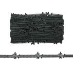 Кружево гипюр (плетёное) (матовое) 30 мм, 13.72м, цв.черный, S090712