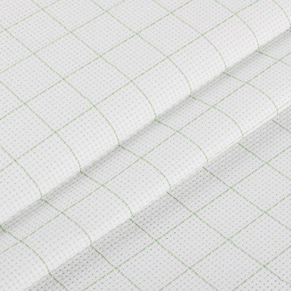 Канва Aida 14 ct, 150х100 см, 92% хлопок, 8% терилен, белый в клетку, Gamma K04R