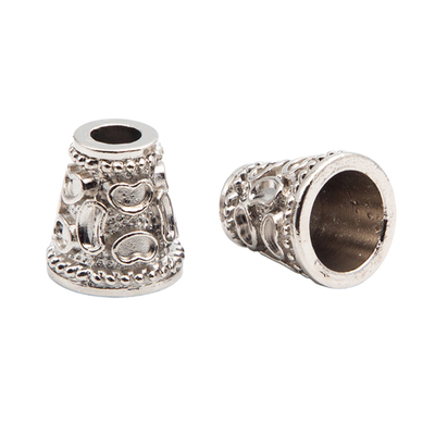 Наконечник для шнура металл колокол ⌀4,5/9 мм, 14х13 мм (никель), 20 шт