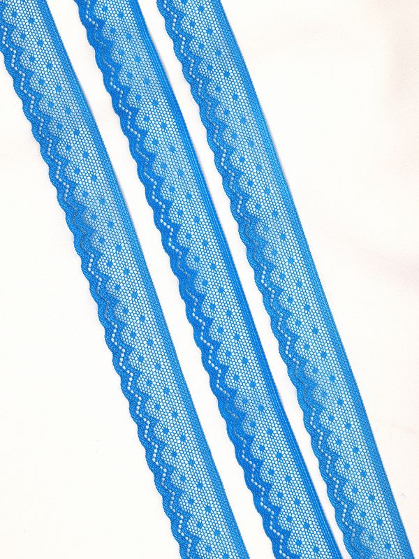 Кружево эластичное (стрейч) 25 мм / 5 метров, TBY.8028, F340 василек