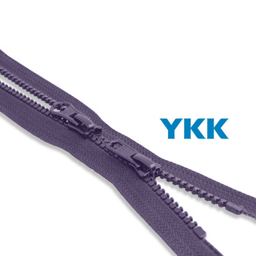 Молния трактор YKK Т5 (5 мм) 2 зам., разъем., 75 см, цв. 019 фиолетовый, уп.10 шт
