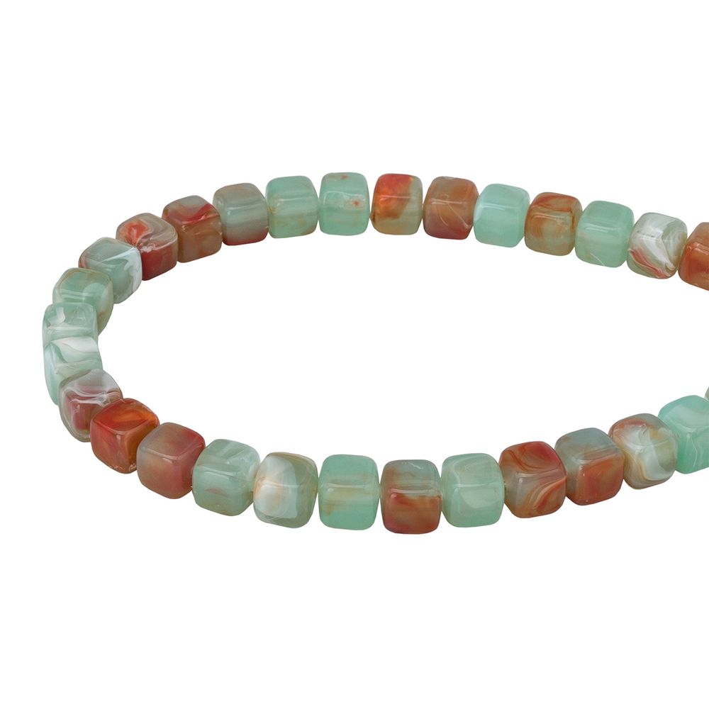 Бусины акрил 6.5х6.6 мм, 500 г, прозрач. в цвете, куб, AD025 нефрит, (7748713)4658 , Astra&Craft