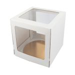 Кондитерская коробка для торта С 3 ОКНАМИ + подложка, 26.5х26.5х29 см, S-Chief, BFC-044