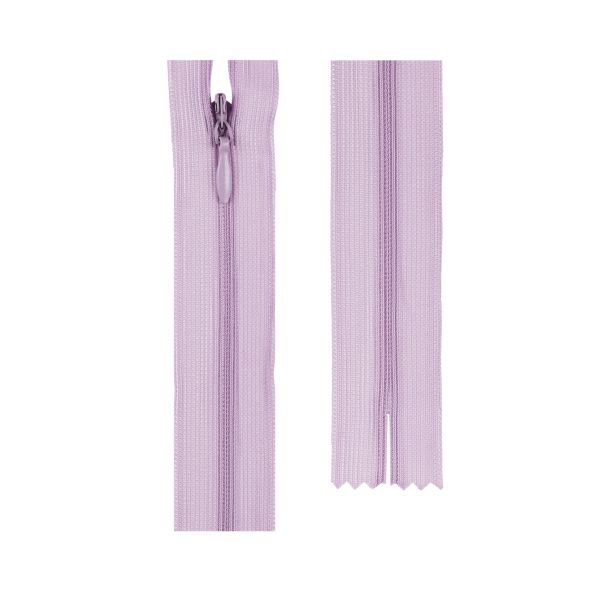Молния спираль потайная плательная Т3 (3 мм) 1 зам., н/раз., 60 см, 10 шт, №162 св.сиреневый, Gamma G013P