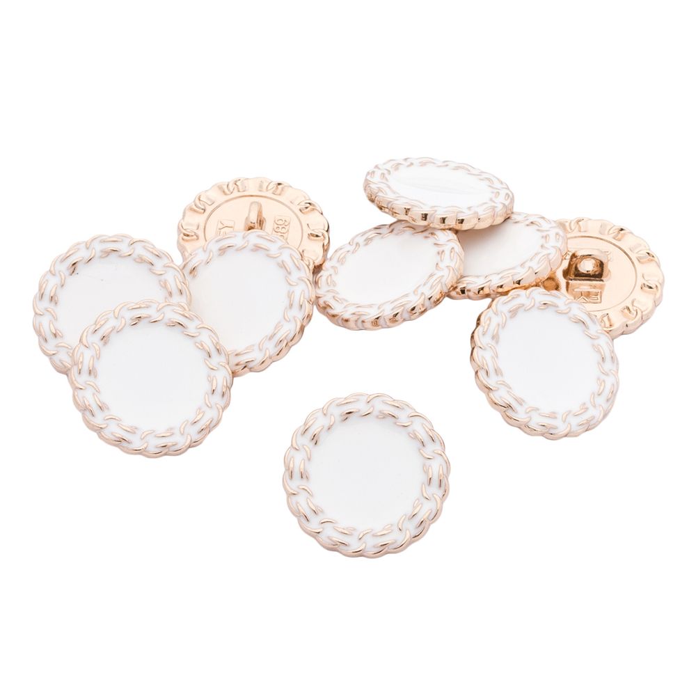 Пуговицы на ножке 32L=20 мм, металл, GD.White (золото-белый), 10 шт, MP05