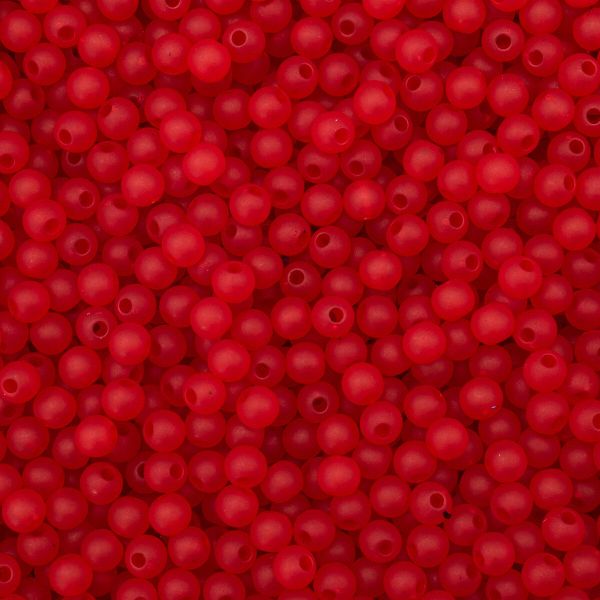 Бусины пластик ⌀6 мм, 500 г, полупрозначные матовые, CS049 красный, 7728462