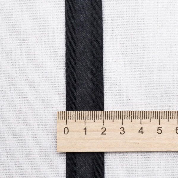 Косая бейка хлопковая 20 мм / 132±1 метра, 080 черный, 6112-0009