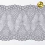 Кружево бельевое эластичное 190 мм / 3 метра, TBY.30200, цв.17 серый, Kruzhevo