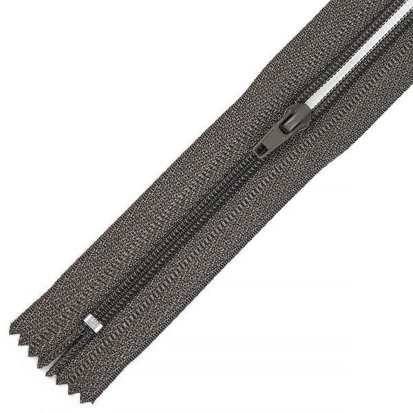 Молния спираль (витая) брючная Т4 (4 мм) 1 зам., н/раз., 20 см, автомат, цв.S399 т.серый уп.100 шт