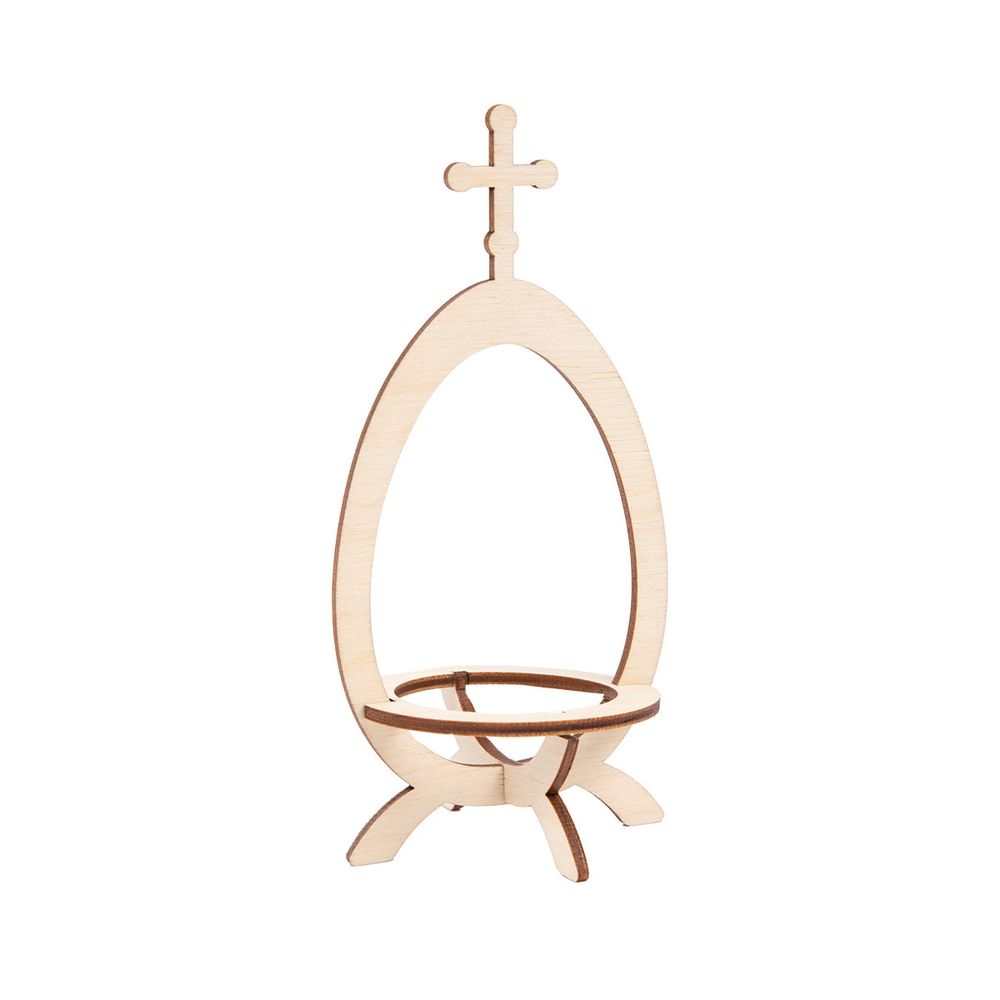 Подставка под яйцо фанера 6.6х6.6х14 см, с Крестом, Mr.Carving КЛ-23