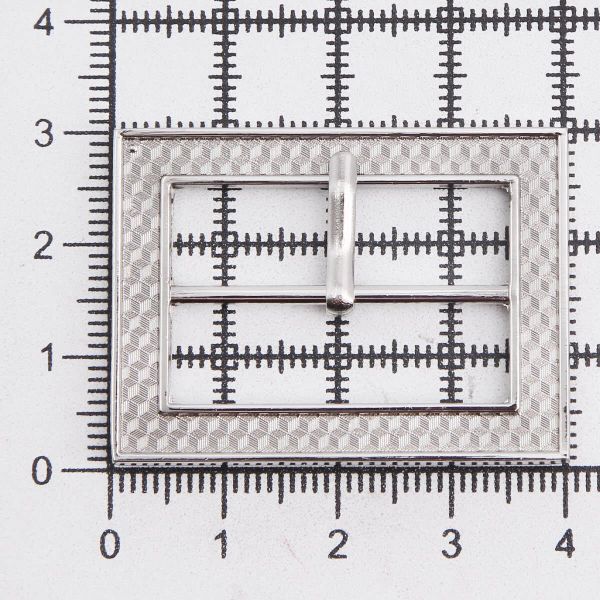 Пряжка ременная металл 30 мм, прямоугольная, 2 шт, серебро (никель), MT-1851