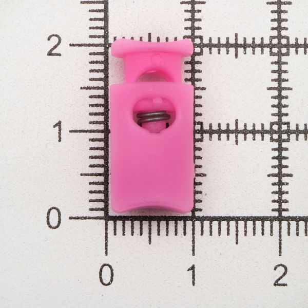 Фиксатор (зажим) для шнура пластик 1 отв., ⌀4.5 мм, 19х9 мм, цилиндр, ПП, розовый, 100 шт