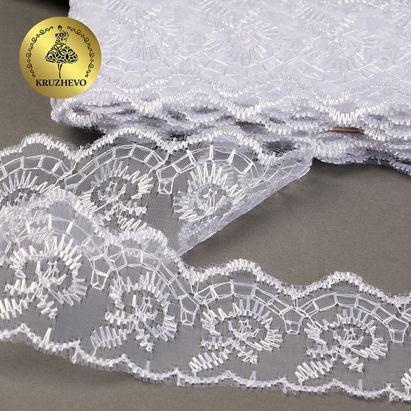 Кружево капроновое 45 мм / 9.14 м, TBS.30010 цв.001 белый, Kruzhevo