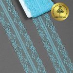 Кружево отделочное в стиле "трикотаж" 40 мм, 150-1, цв.11 голубой, 9.14м