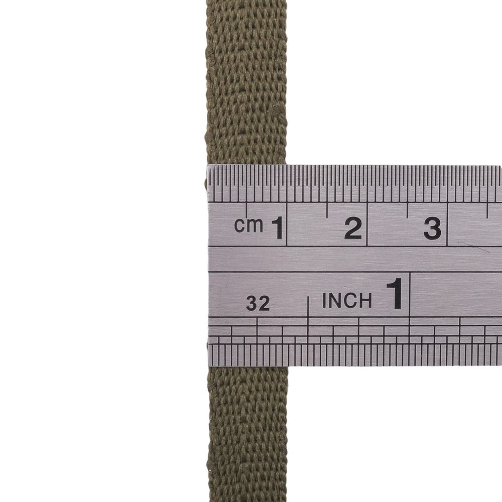 Тесьма (лента) киперная 10 мм / 50 метров, 2 г/м, 100% полиэфир, 24 олива