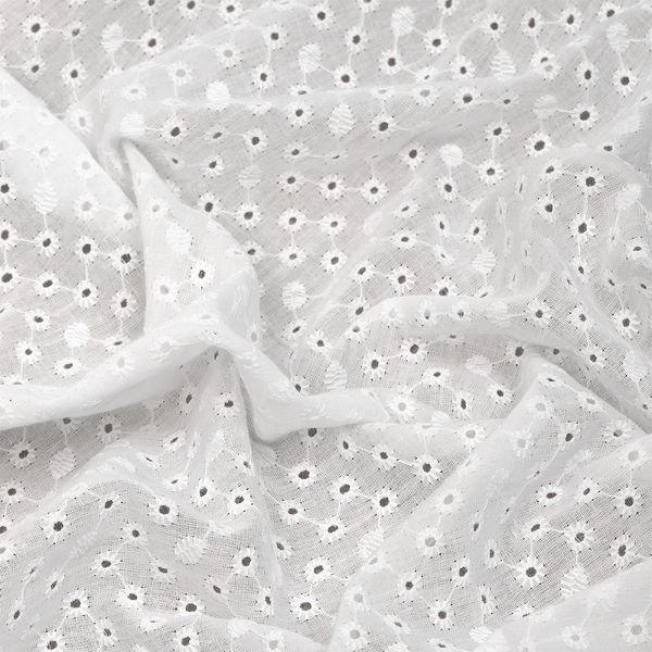 Ткань шитьё (прошва) 100 г/м², 150 см / 2 метра, TBY.Emb.2 белый