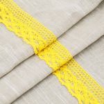 Кружево вязаное (тесьма) 33 мм, х/б, JD013 желтый, 20 м