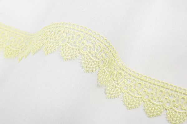 Кружево гипюр (плетёное) 47 мм / 8.8 м, желтый, Gamma GGM-4701