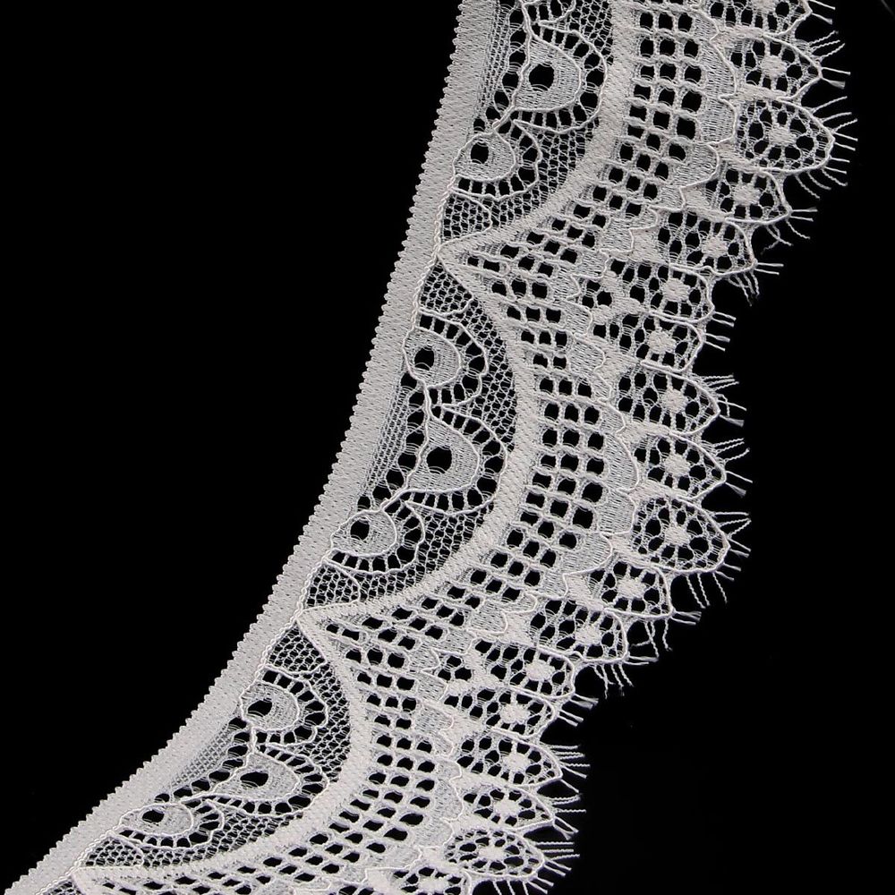 Кружево эластичное (стрейч) 60 мм / 3 метра, C571 молочный
