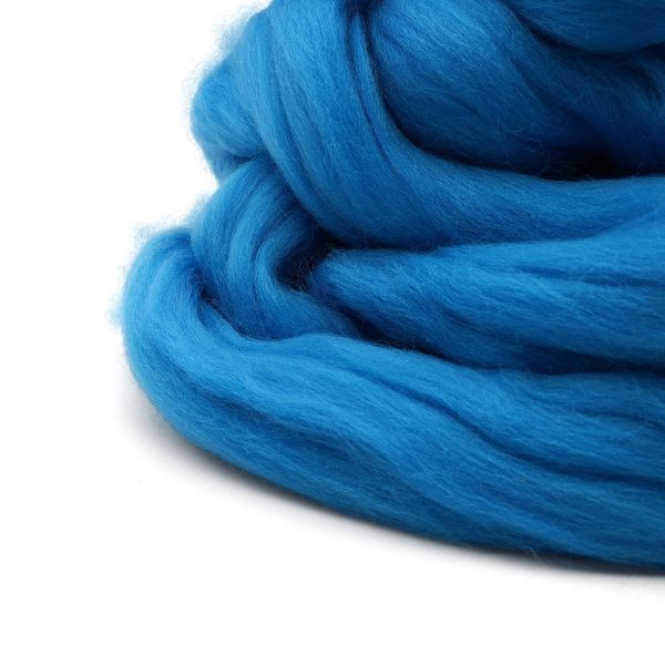 Шерсть для валяния мериносовая тонкая 100%, 100 г, цв.242 гжель