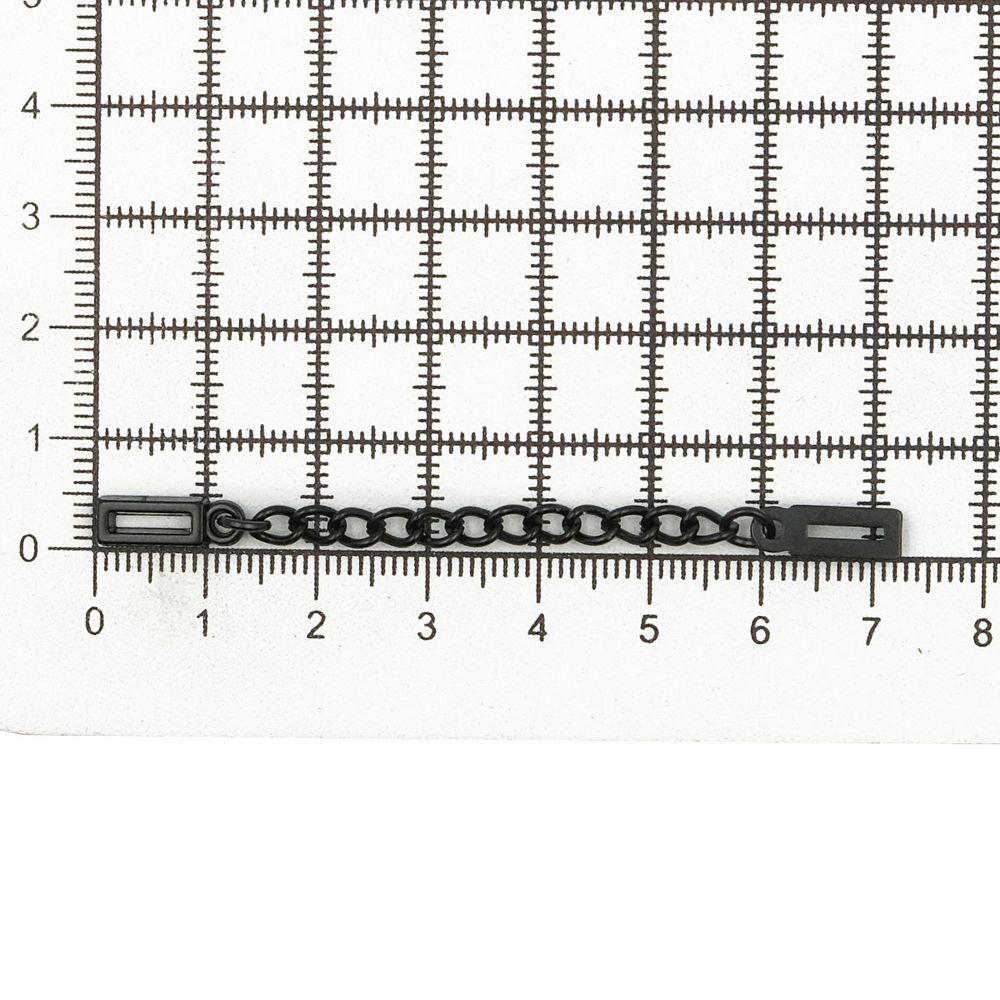 Вешалка-цепочка для одежды 70х5 мм, металл, черный матовый, 10 шт, ГДЖ1514