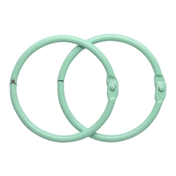 Кольца для альбомов разъемные металл 40 мм, 10 шт, мята, 5AS-106