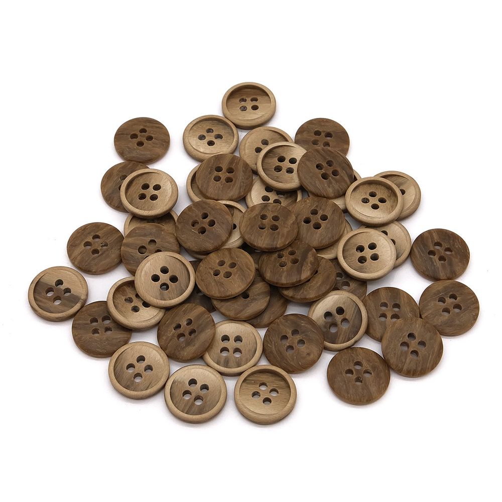 Пуговицы 4 прокола мужская костюмные 391387/4 24 (3904 св.коричневый), 50 шт