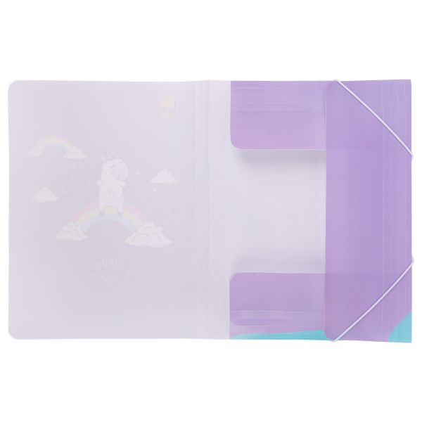 Папка на резинке A4 LRF-06 450 мкм 35 мм, песок, 5 шт, 03-Единорог, Лео LRF-06