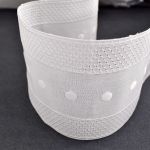 Кружево шитье (вышивка на батисте), прошва, 90 мм, цвет белый, 13,8 м /TOS/