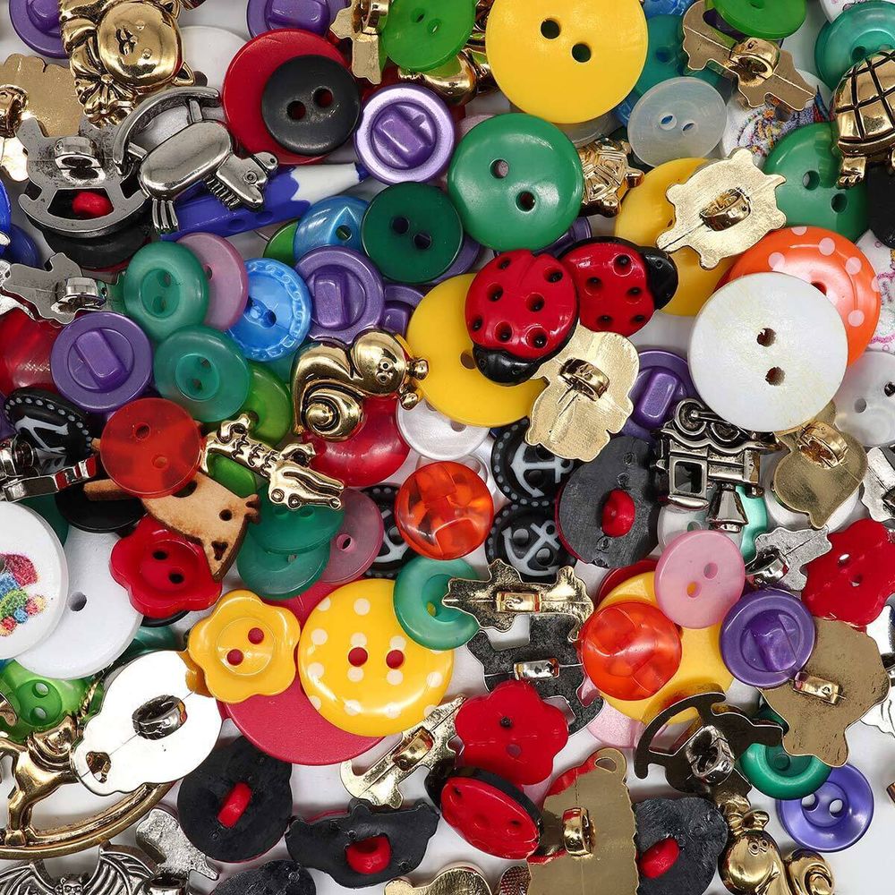 Украшения декоративные пуговицы Ассорти 80гр (215 ± 5 шт)